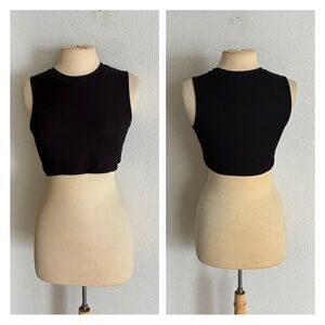 Zaful black ribbed crop top